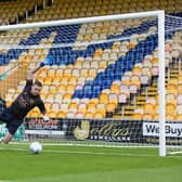 Coun Ben Bradley in goal at Mansfield Town's One Call Stadium.