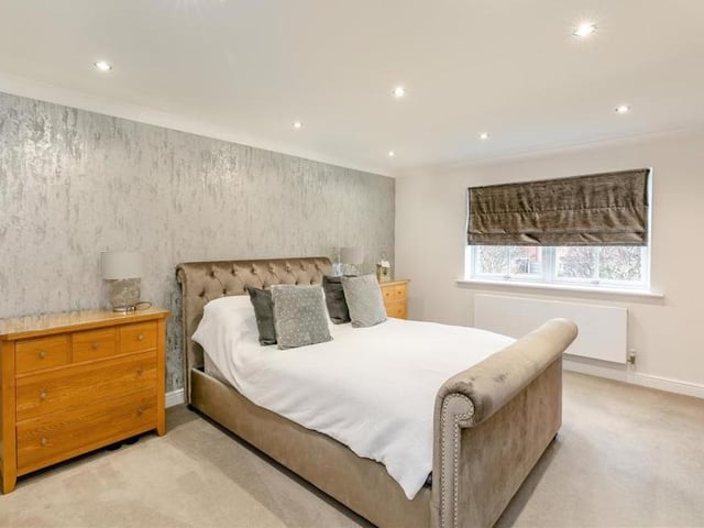 The master bedroom, which overlooks the front of the £635,000 property, is a generous size, with ample space for free-standing furniture.