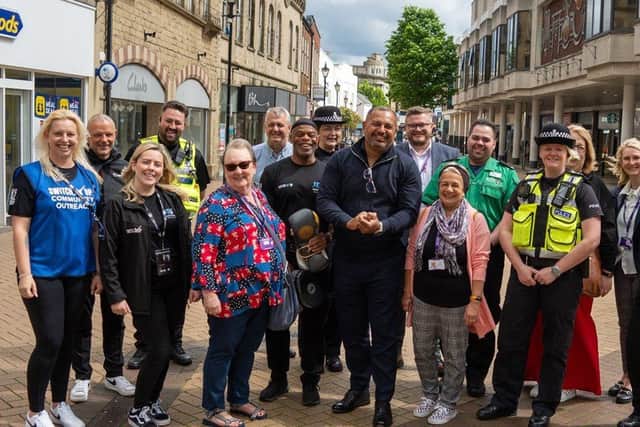 Police and Crime Commissioner Gary Godden alongside members of the public in Mansfield