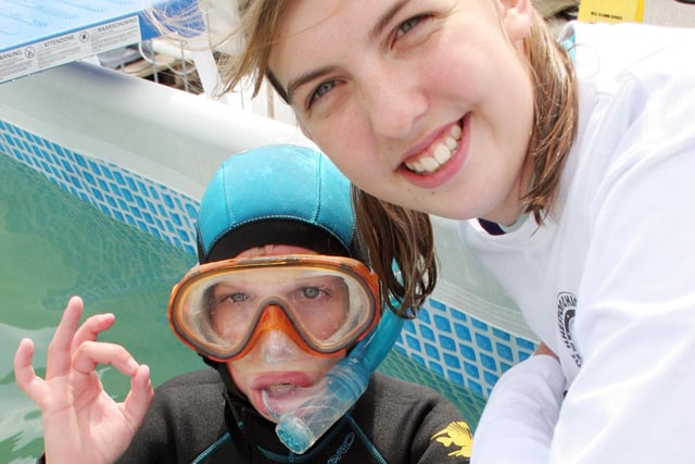 2006: Ilkeston and Kimberley Sub Aqua club's pool helps people to experience snorkelling and scuba diving. Pictured are Robert Blackburn and Philippa Blackburn.