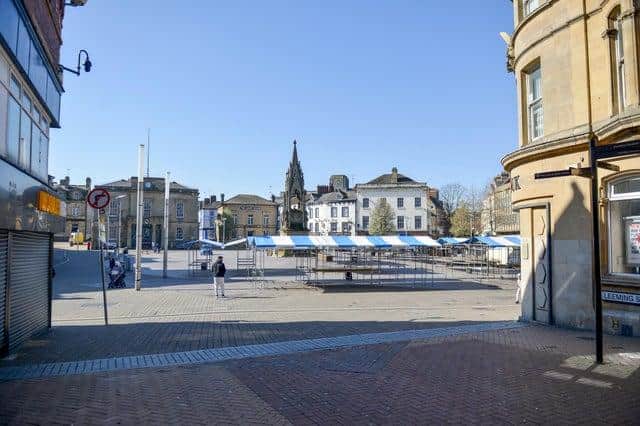 A deserted Mansfield town centre