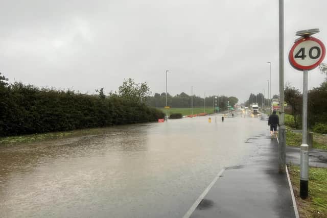 These photos of the A617 Beck Lane flooded were sent to us by Dylan James.