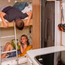 Ultimate Adventure Van from Camplify with comfy beds for the children