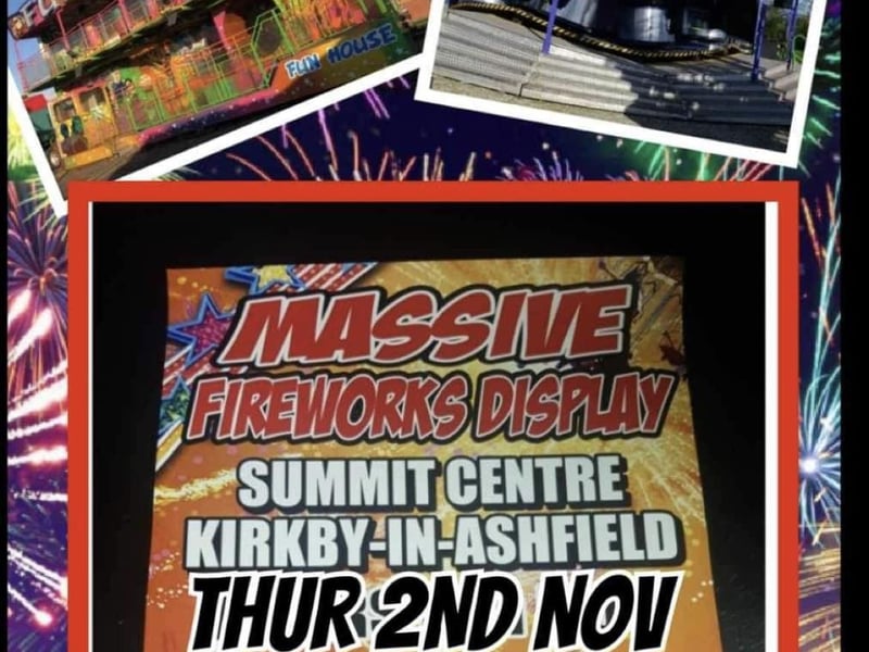Summit Centre, Kirkby, will host a fireworks funfair event on Thursday, November 2. The event includes hot food, a licensed bar and a professional display. Gates open at 5pm with the display set to start at 8pm. Tickets for adults are £5 and children tickets cost £3. It is described as a "great night for all the family" by organisers.