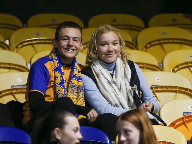 Fans at the One Call Stadium for the Papa John's Trophy match against Derby County.