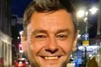 Richard, all smiles after performing at the closing act of the Nottingham Poetry Festival at the Toffee Hut, on Regent Street, Mansfield back in May.