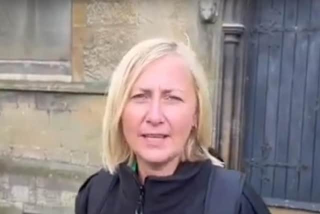 Anti-social behaviour officer Sarah Shackleton in the video.