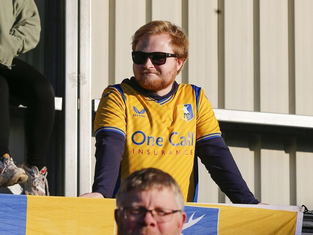 Mansfield Town fans ahead of the win over Salford.