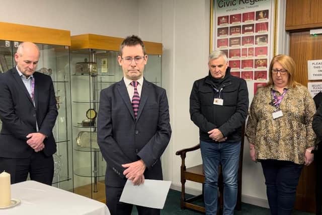 The Mayor and council staff came together to mark Holocaust Memorial Day.