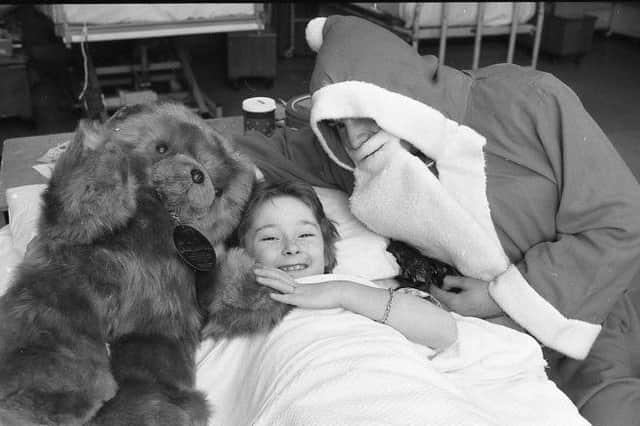 Santa's gift put a smile on this patient's face.