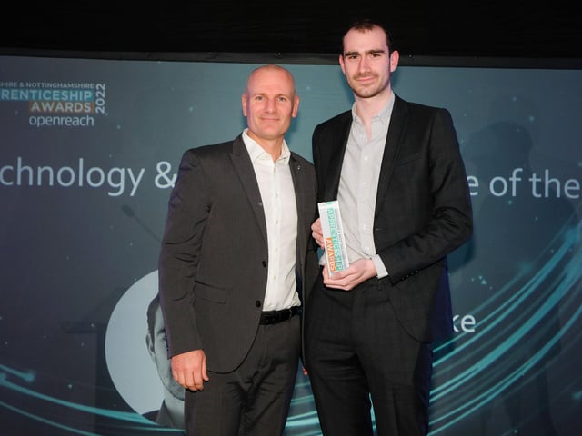 Mark Rainbow and Technology and Digital Award winner George Blake