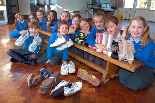 Pupils supported the Blue Peter Appeal in 2007 when they organised a shoe collection. Who remembers this?