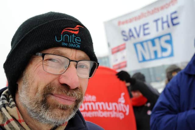 Jon Dale, 63, from the UniteNottinghamshire Health Branch.