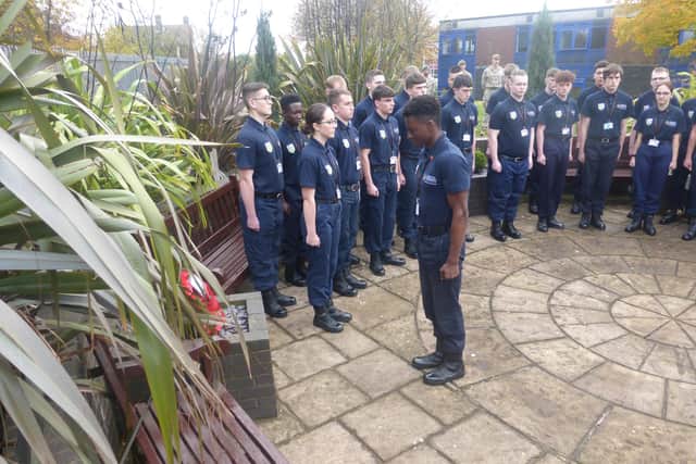 Uniformed Services students took part in the Remembrance ceremony