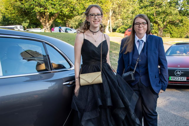 Kiera Cooper-Fidler and Leia Rumsby arrive at the prom.