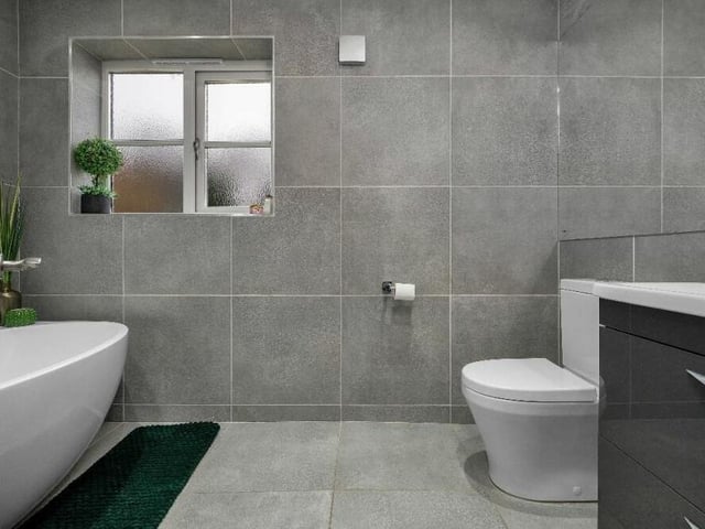 Nest stop on the first floor is the easy-on-the-eye, fully tiled family bathroom. It features a free-standing bath and low-flush WC.
