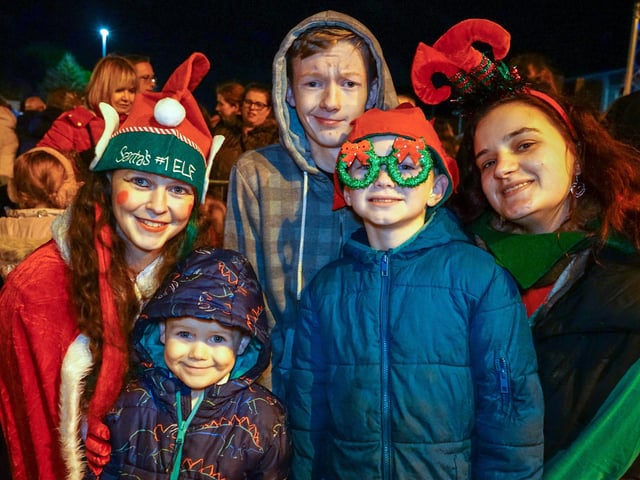 Santa's helpers in Sutton Market Place.