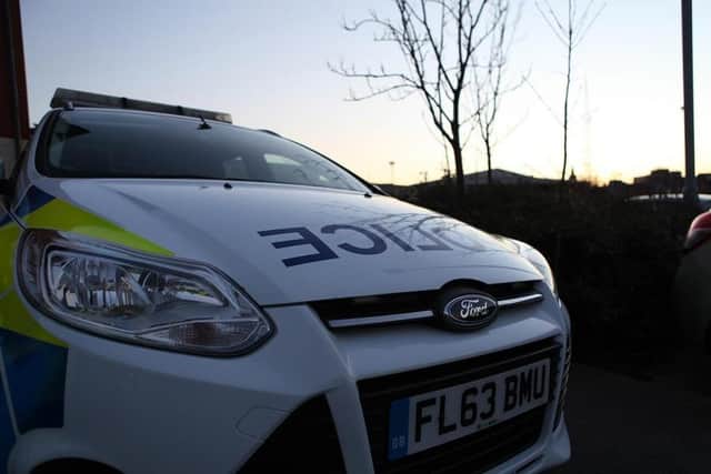 Police discovered knives and drugs in the car.