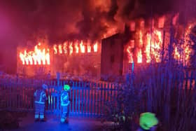This picture was taken when the first crew from Mansfield Fire Station arrived on the scene and show how well-developed the blaze already was.