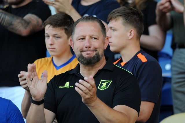 Mansfield Town fans watch the 2-1 win over Sheffield Wednesday on 24 July 2018.