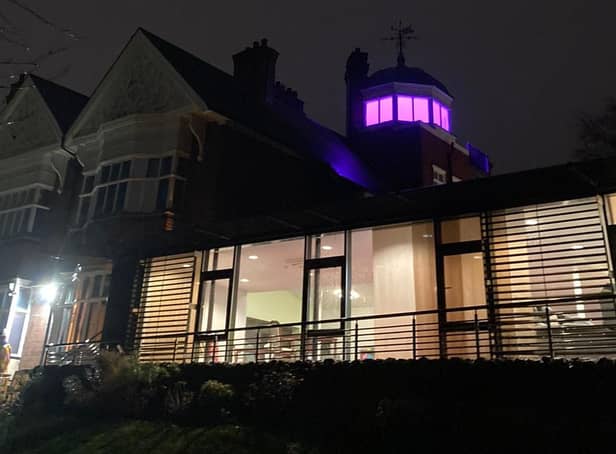The family chose to light the tower purple as it was Ian's favourite colour.