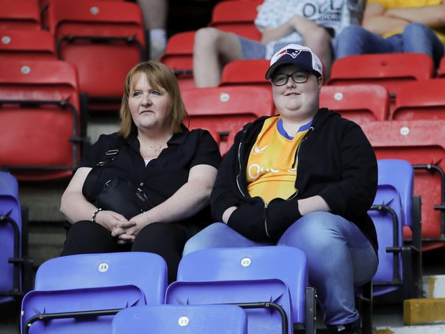 Stags fans at Bolton on Tuesday.