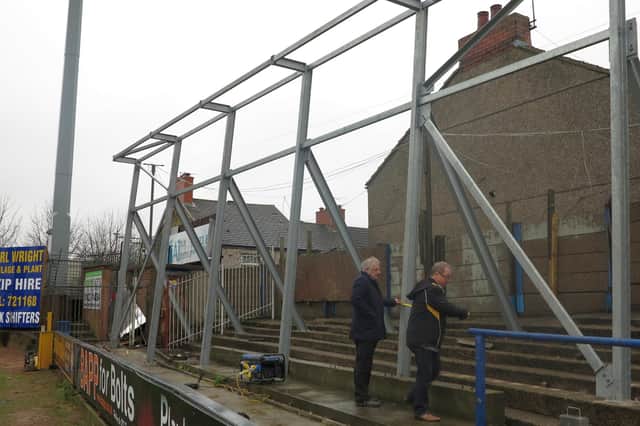 The framework goes up for what has eventually become Stags' best scoreboard so far.