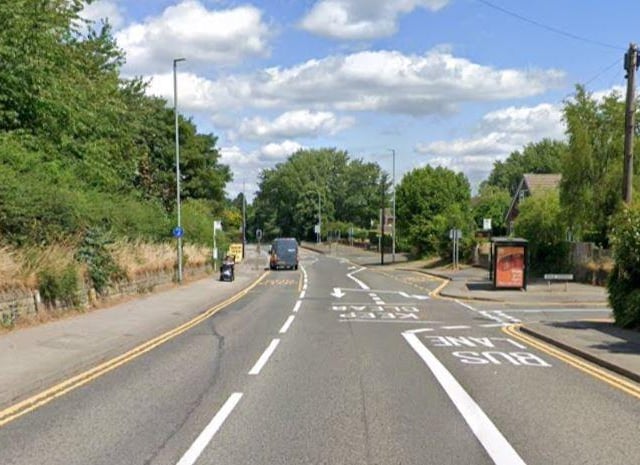 Leeming Lane South in Mansfield Woodhouse opposite King Street and playing field.