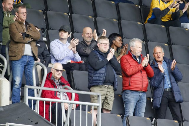 Mansfield Town fans enjoy victory at MK Dons.