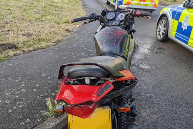 "The bike was clearly not road worthy and had no insurance either."