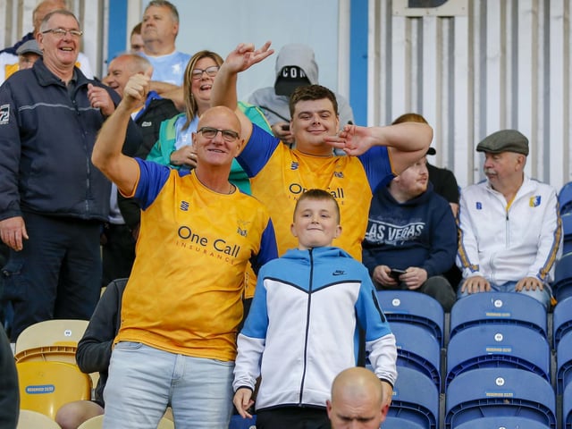 Mansfield Town fans during the Sky Bet League 2 match against Carlisle Utd.