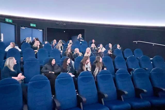 Students enjoyed a show inside the domed theatre