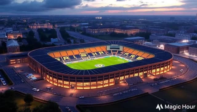 This is just one of the stunning options of how Mansfield Town's One Call Stadium could look in future years, according to AI.