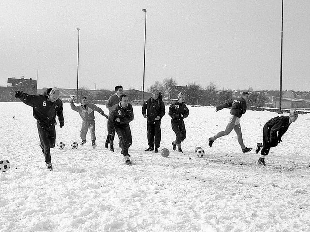 Snow has fallen but Stags players continue to train.