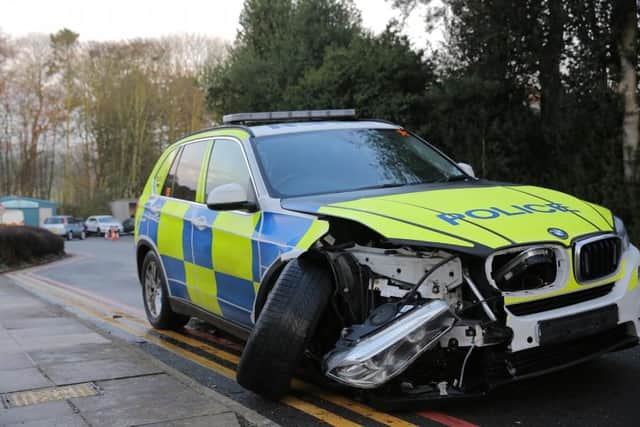 Nottinghamshire Police released this picture of the damaged car.