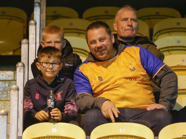 Fans at the One Call Stadium for the Papa John's Trophy match against Derby County.
