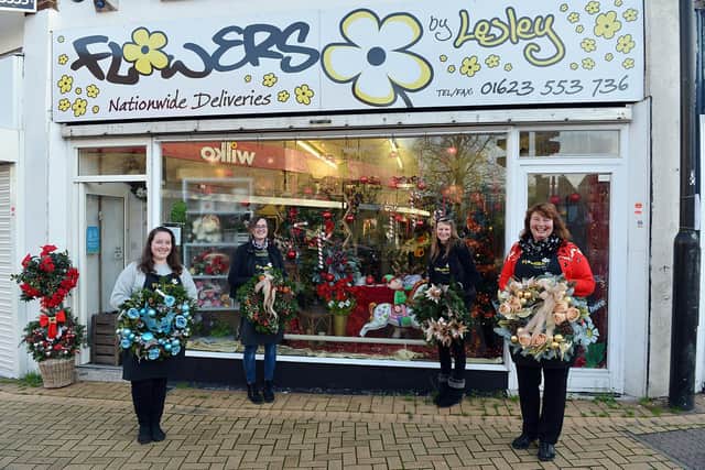 Flowers by Lesley at Sutton-in-Ashfield. Pictured are staff Katie Hemstock, Laura Robertson, Allison Radford and business owner Lesley Armson.