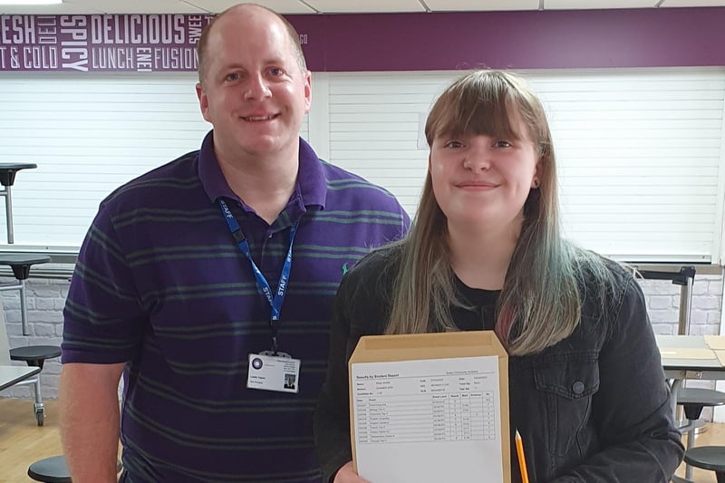 Sutton Community Academy student Daisy Wake achieved a whopping 9 GCSEs at grade 9-7 and intends to continue her studies at the academy's Sixth Form.