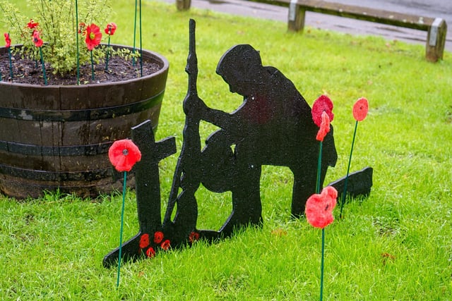 A soldier paying his respects.