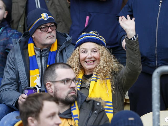 Mansfield Town fans before the 4-1 win over Doncaster Rovers.