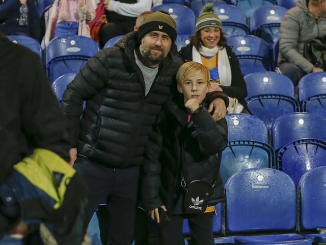 Mansfield Town fans are pictured before the defeat to Bradford City.