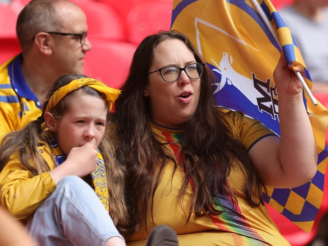 Stags fans enjoy the pre-match atmosphere.