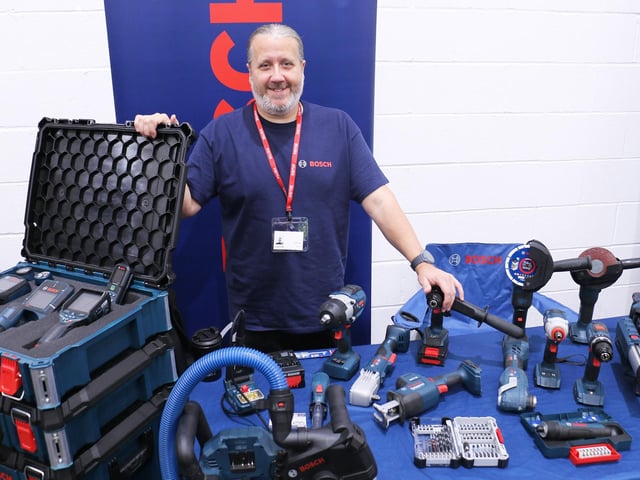 Chris Vann from Bosch brought a range of tools from the company which the students could be using in their future jobs