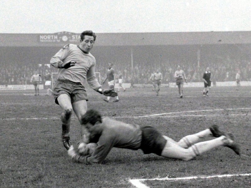 Bill Curry in action against York City in 1966.