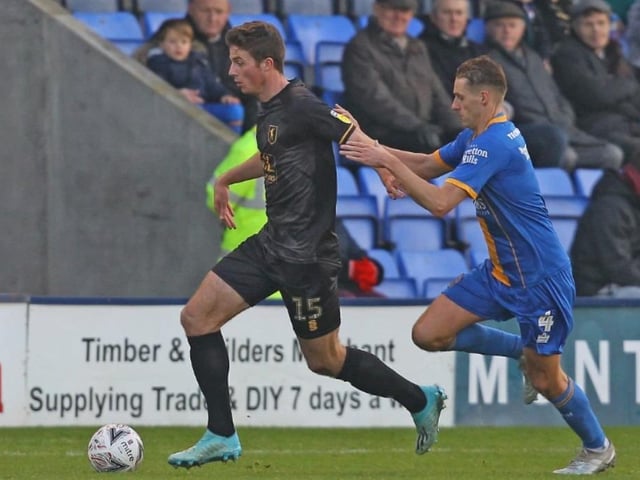 Conor Shaughnessy in possession for Stags.