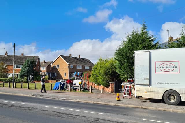 Lorries full of equipment rolled into Clipstone this morning and filming began mid-morning.