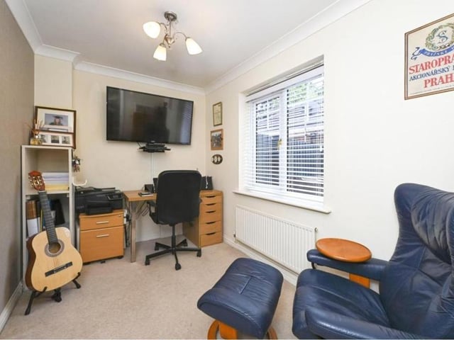 The front reception room at the £450,000-plus house is this study. It can be used as a home office or simply as a retreat, where you can get away from it all and put your feet up for an hour or two.