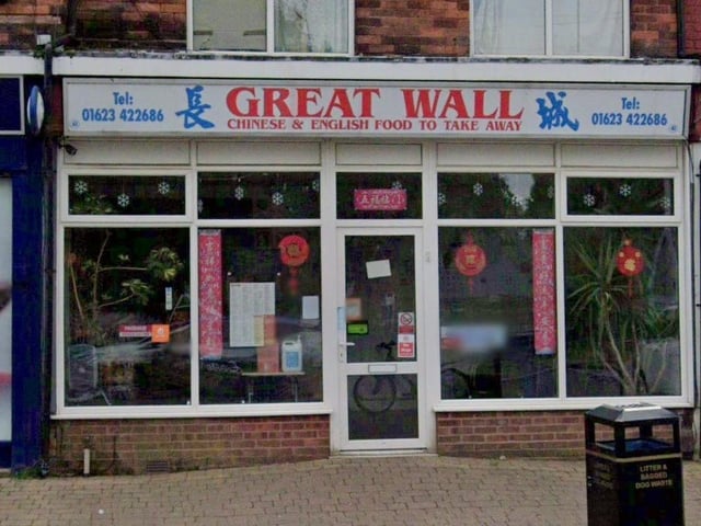 Chinese takeaway Great Wall, on Peel Crescent, Mansfield, was awarded a rating of three, generally satisfactory, following assessment on March 6.