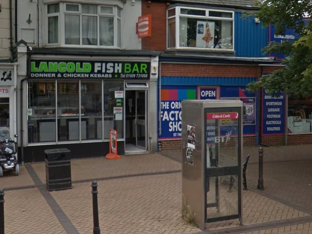 Langold Fish Bar on Doncaster Road, Langold, was rated five out of five on December 3