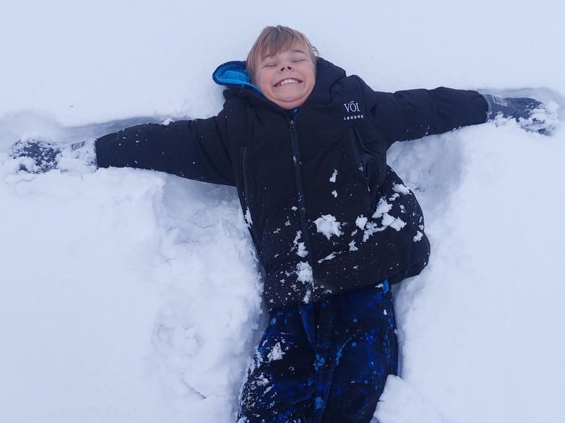 Making snow angels